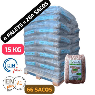 4 Palet de 264 Sacos certificado DIN ENplus A1 15Kg BURPELLET